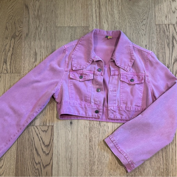 FARM Rio Pink Denim crop Jacket - Picture 4 of 11